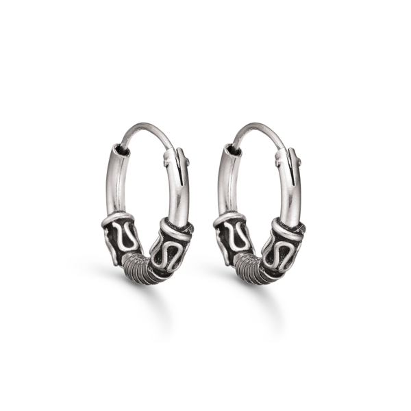 Creolen in dunklem Silber oxidiert Ø13 mm