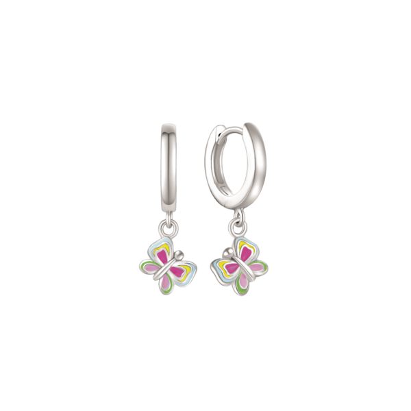 Creolen in Silber, mit Blumenanhängern