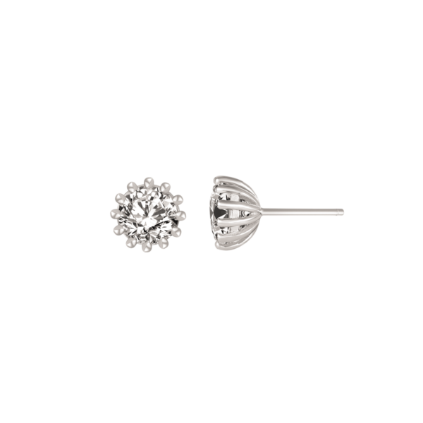 Silberne Ohrstecker 4 mm mit Zirkonia
