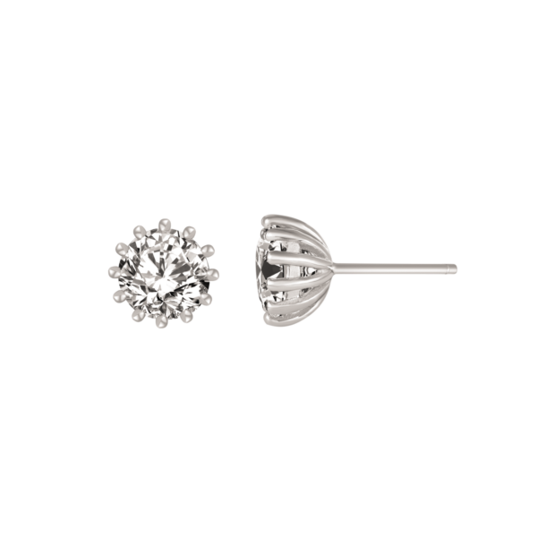 Silberne Ohrstecker 8 mm mit Zirkonia