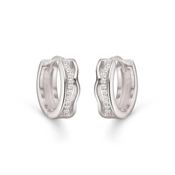 Creolen silber "Wellendesign", Ø10 mm