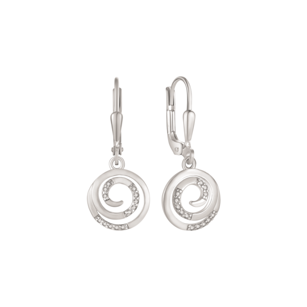 Silberne Ohrstecker 3 ineinander geschmiegte Kreise mit Zirkonia