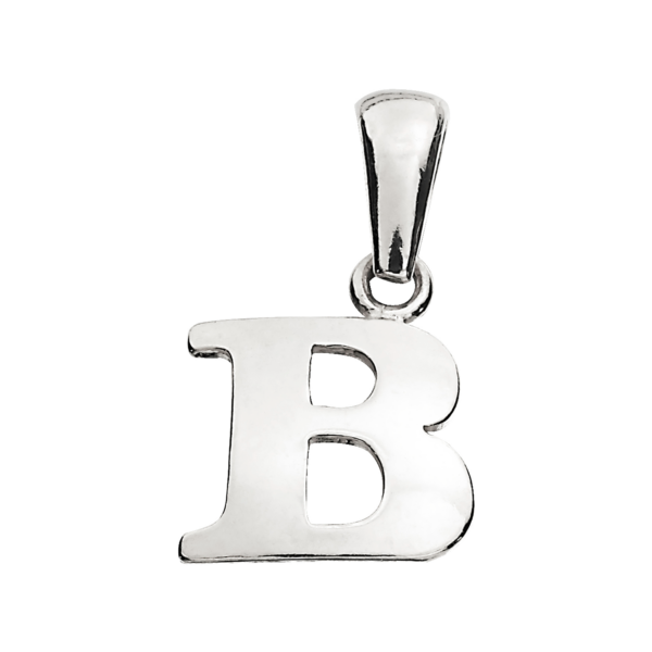 Silberanhänger Buchstabe B. Maße: 10 mm hoch.