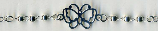 Silberarmband offener Schmetterling mit 2x3 Kugeln 17+4 cm.