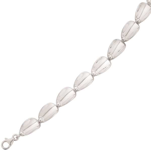 Silberarmband rhodinierte Blätter Länge 18+3 cm.
