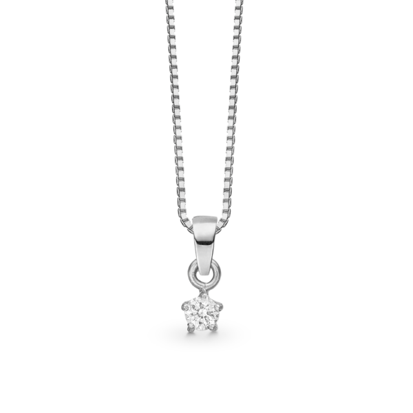 Silberkette rhodiniert mit 4 mm facettierten Zirkonia.