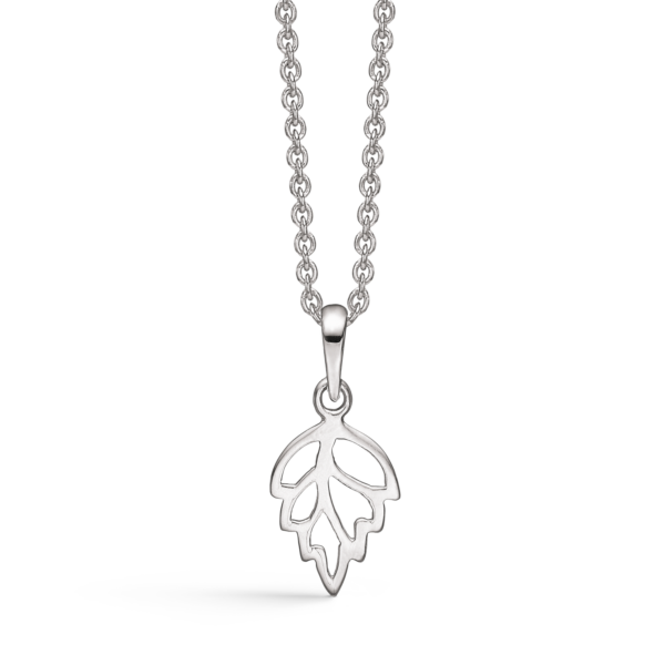 Blattsilberkette rhodiniert. Die Kette ist aus rhodiniertem Silber und hat eine Länge von 42-45 cm.