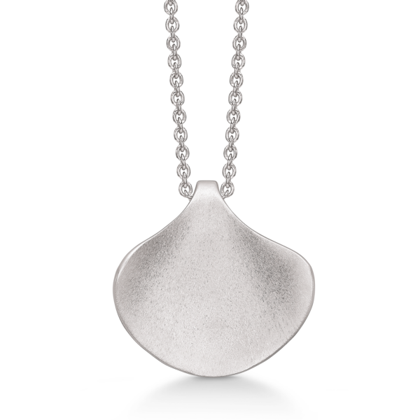 Silberhalskette rhodiniert gingko. Die Kette ist aus rhodiniertem Silber und hat eine Länge von 42-45 cm.