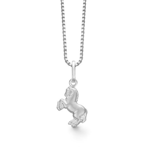 Halskette mit Pferdesilber. Die Länge der Kette beträgt 38 cm.