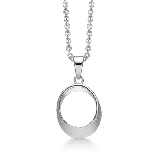 Silberkette rhodiniert matt oval. Die Kette ist 42-45 cm lang.