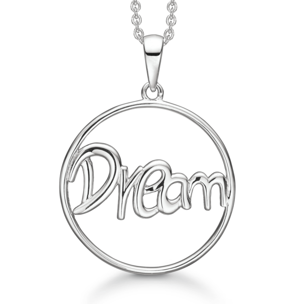 Silberkette rhodinierter Statement-Kreis "Dream"