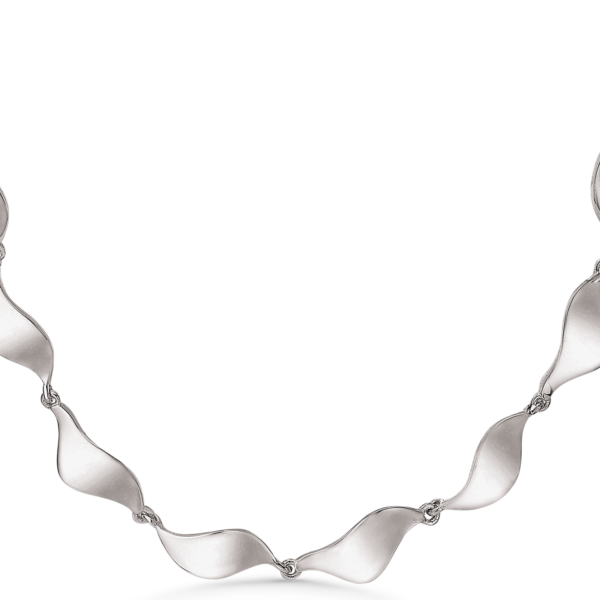 Silberhalskette mit rhodiniertem gedrehtem Glied