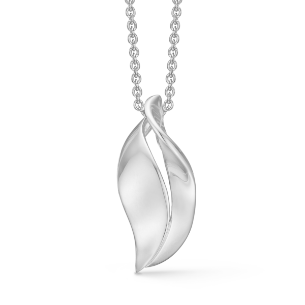 Blattsilberkette rhodiniert. Die Kette ist aus rhodiniertem Silber und hat eine Länge von 42-45 cm.