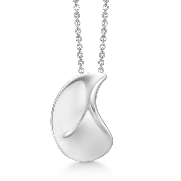 Silberkette rhodiniertes Krummblatt Die Kette ist aus rhodiniertem Silber in der Länge 42-45 cm.
