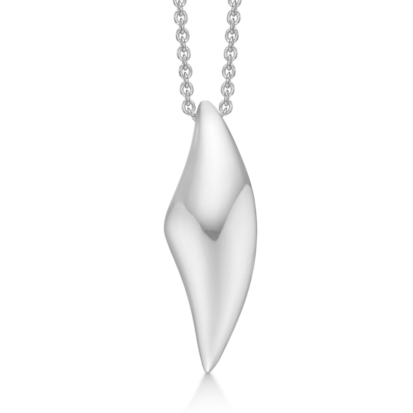 Silberkette mit rhodinierten länglichen Augen. Die Kette ist aus rhodiniertem Silber und hat eine Länge von 42-45 cm.