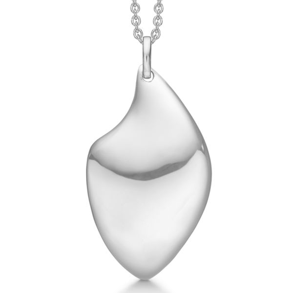 Silberkette rhodinierter schiefer Tropfen. Die Kette ist aus rhodiniertem Silber und hat eine Länge von 42-45 cm.