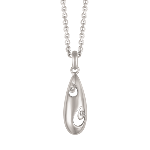 Silberner Kettentropfen mit 2 Zirkonias