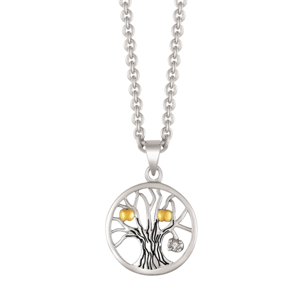 Lebensbaum Kette Silber mit Zirkonia Steinen