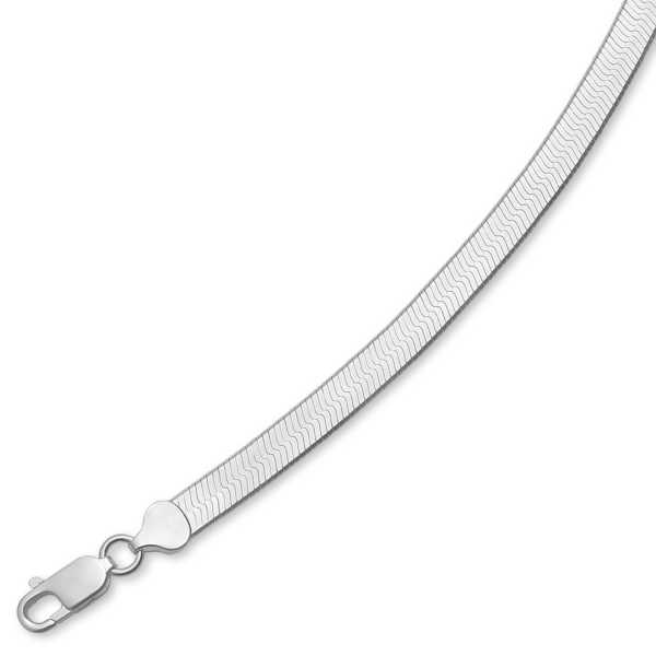 Silber Fischgrat Armband glänzend 925er. 7,0 mm. 18cm Länge 18cm.