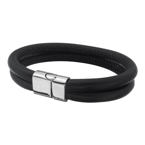 Stahlarmband 2 Stk. Leder mit flachem Magnetverschluss. *Länge 19 cm.