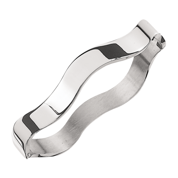 Stahlarmreif gewellt. Breite 8mm.