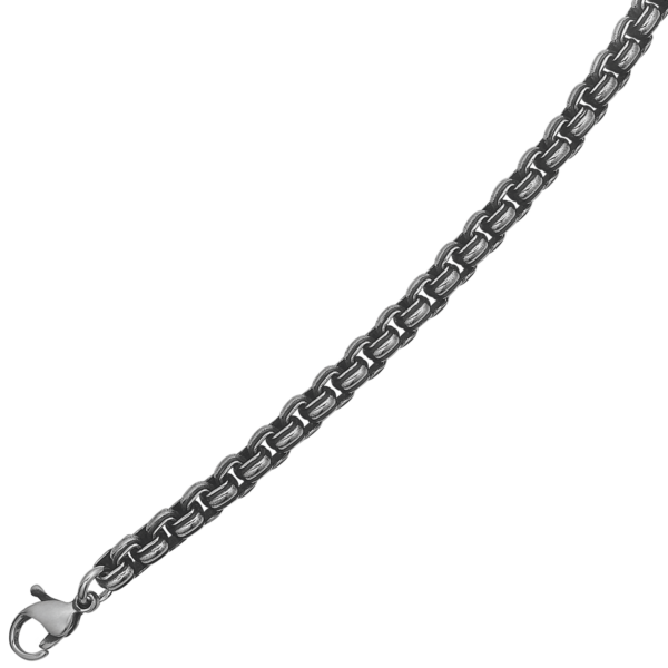 Stahlarmband oxidierte runde Glieder. Länge 19 cm.