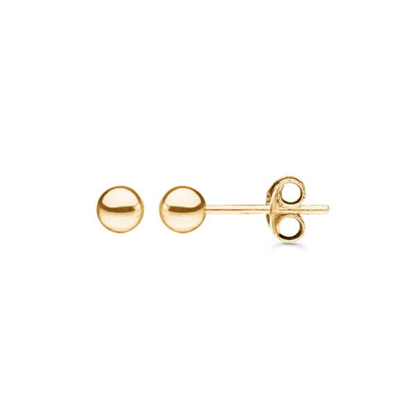 8kt. goldene Ohrringkugel. Maße: 4 mm.