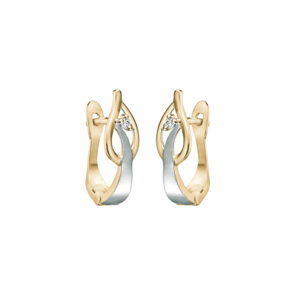 Creolen aus Gold und Weißgold mit Zirkonia-Steinen