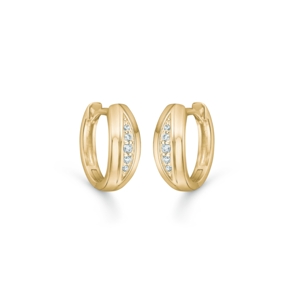 Creolen aus 8 Karat Gold mit weißen Edelsteinen