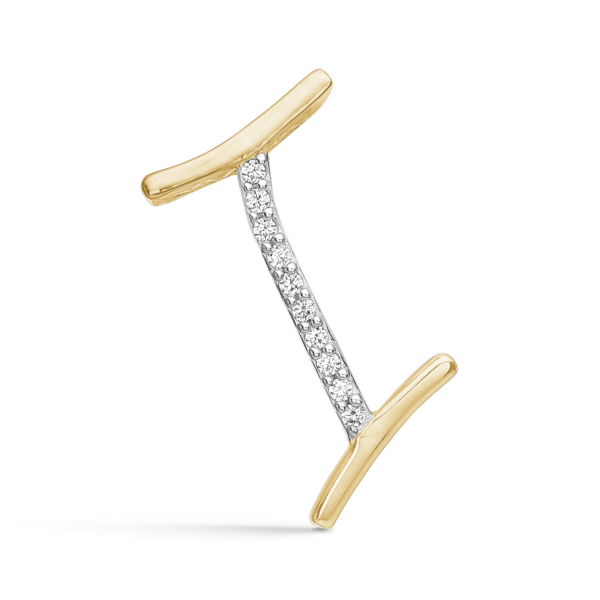 Buchstabenanhänger Gold I mit facettierten Zirkonia.