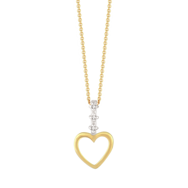 Herzkette aus 8 Karat Gold mit weißen Zirkonia-Steinen