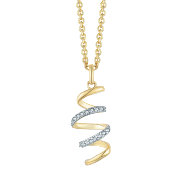 Halskette aus 8 kt Gold, mit Zirkonia verdreht