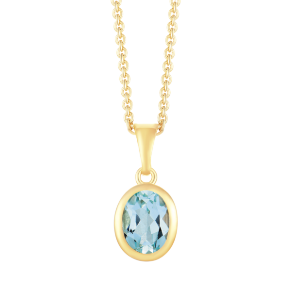 Anhängerkreis aus 8 kt Gold mit blauem Topas