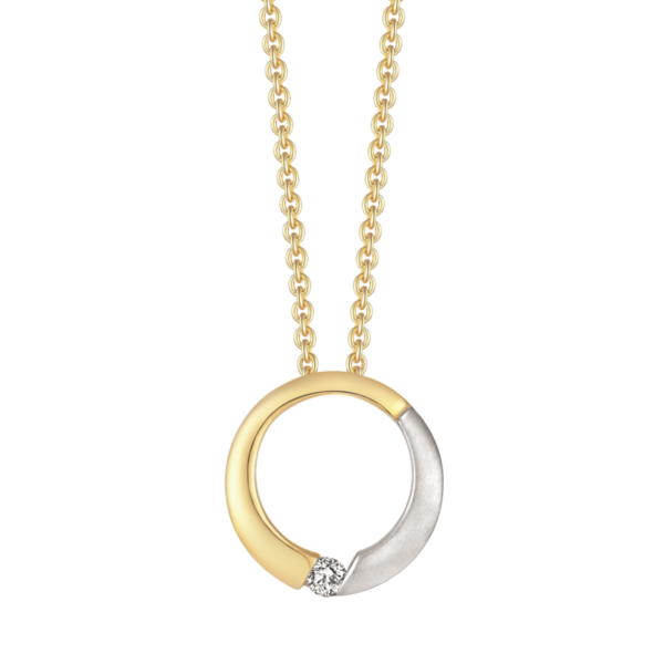 Circle 8 Karat Goldkette mit Rotgold und mattem Weiß