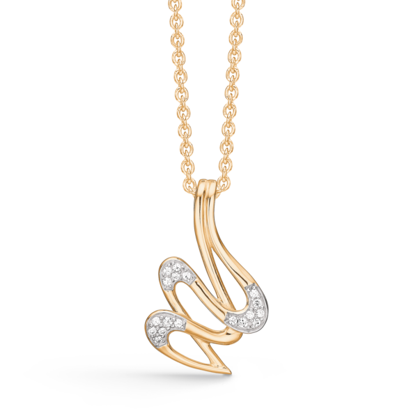 8kt. Goldkette 3 Schleifen mit facettierten Zirkonia an den Enden.