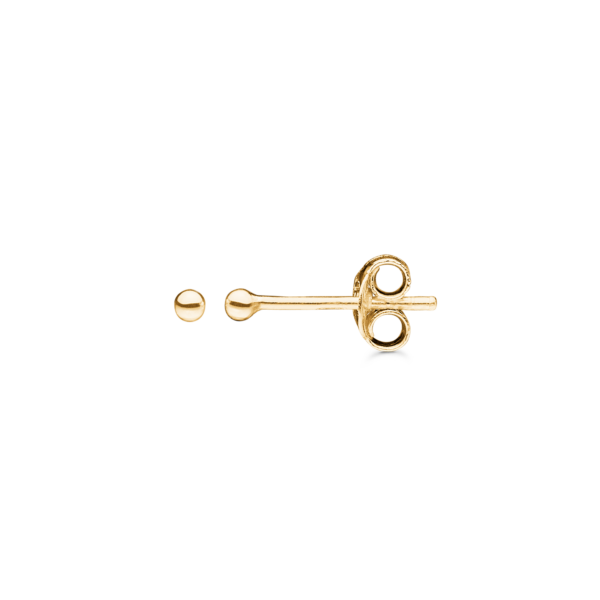 14kt. goldene Ohrringkugel. Maße: 2 mm.