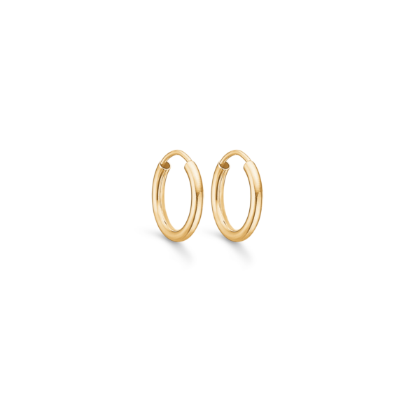 Gold Creolen 14 Karat. Ø15 x 2 mm