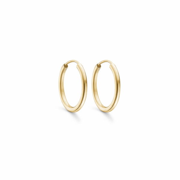 Gold Creolen 14 Karat. Ø20 x 2 mm
