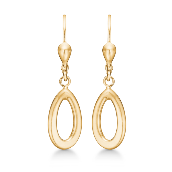 Dust Ring Tropfen-Ohrringe aus 14 Karat Gold in Tropfenform