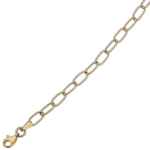 14kt. Goldarmband mit großen ovalen Gliedern. Länge 18 cm.