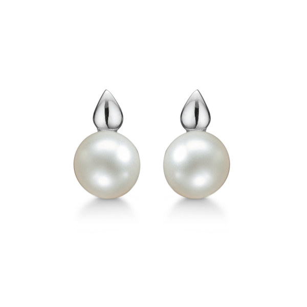 Perlenohrringe aus 14 Karat Weißgold