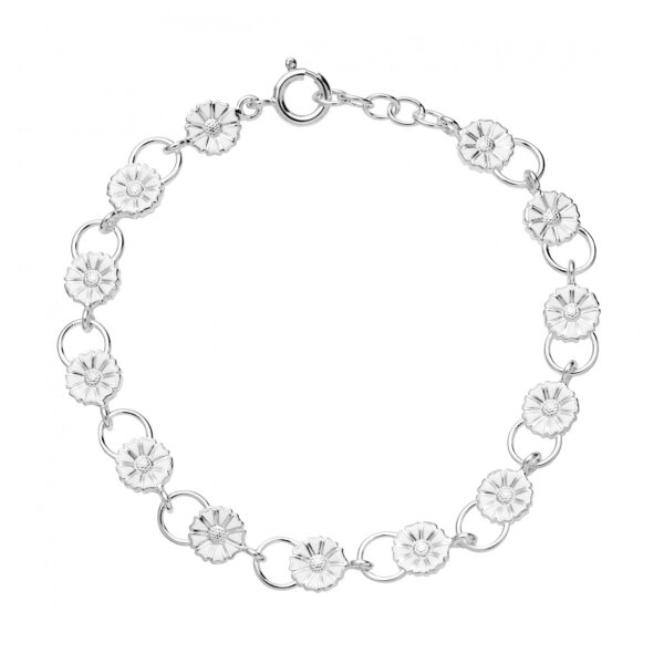 Lund Copenhagen Gänseblümchen Armband 7,5 mm hv. Emaille 925