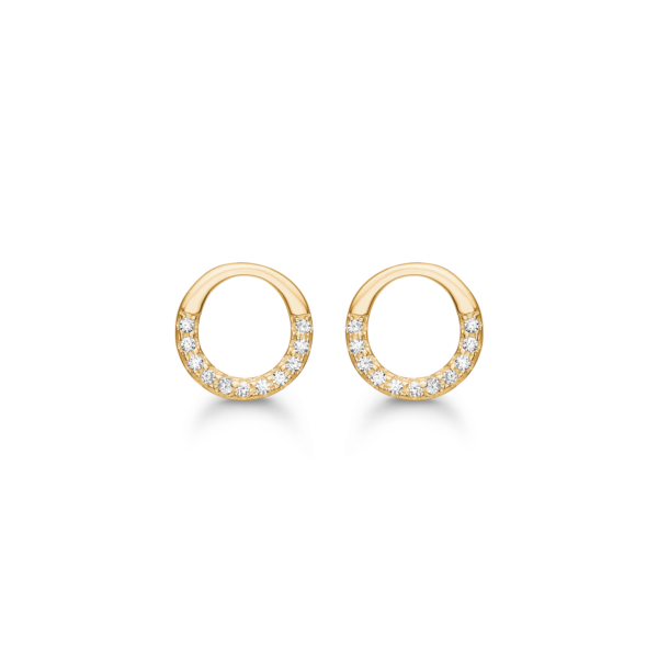 Kreisohrstecker vergoldet, mit Zirkonia Stein Ø8mm
