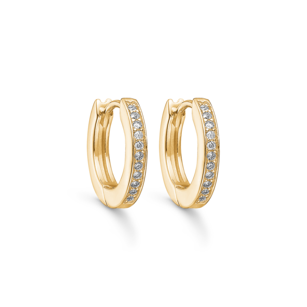 Creolen aus vergoldetem Silber mit Steinen 2,6 x 16 mm