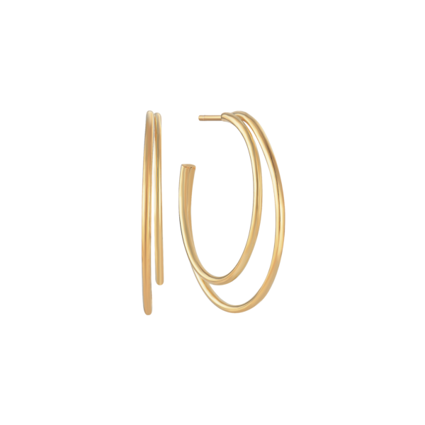 Doppelcreolen aus vergoldetem Silber