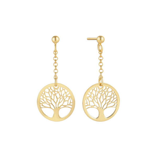 Lebensbaum Ohranhänger Kette silber mit dem Lebensbaum im Kreis Ø15 mm