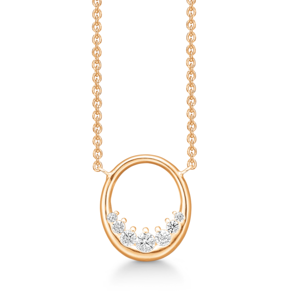 Ovale Halskette 14 Karat vergoldet mit Zirkonia 40-5 cm