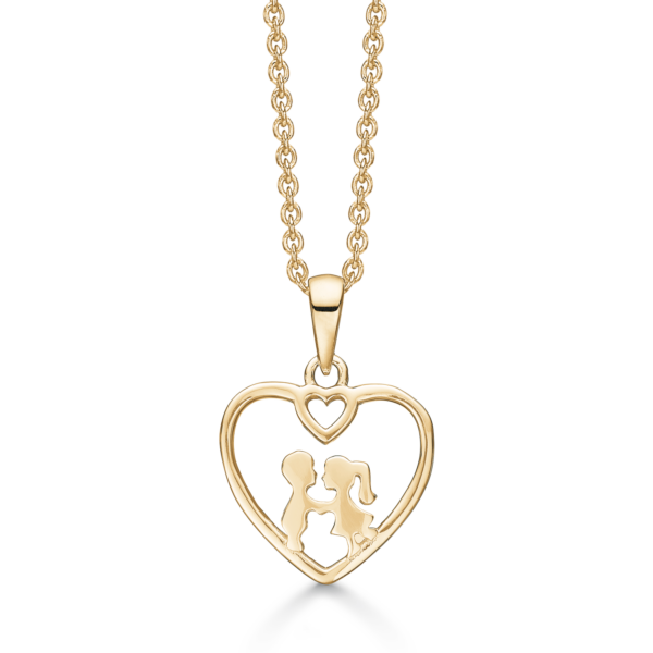 Arkandi Herzkette (Liebespaar) 14 Karat 42-45 cm
