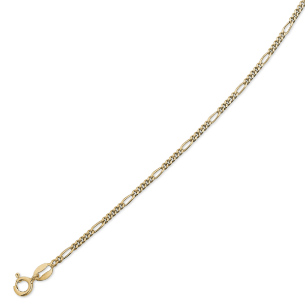 Silbervergoldete Fußkette Figaro. Länge 23+4cm.