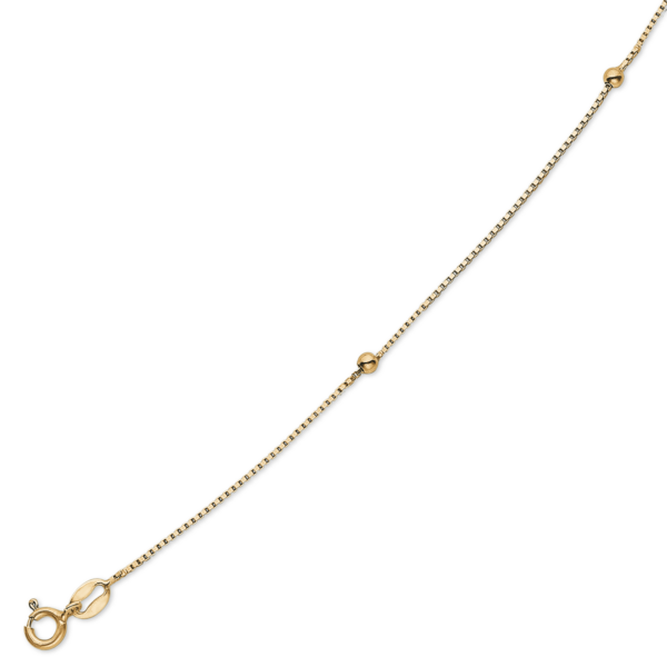 Silbervergoldete Fußkette Venezia mit 3 Kugeln. Länge 23+4cm.